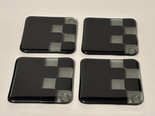 Fused Glass Coasters Smoke/Black Set of 4 - AnoGlass|52120