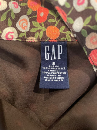 Gap orange floral skirt size 8