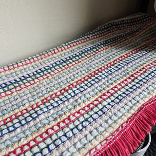Multicolored Woven Runner with Red Fringe (BRI) - MTS|108113