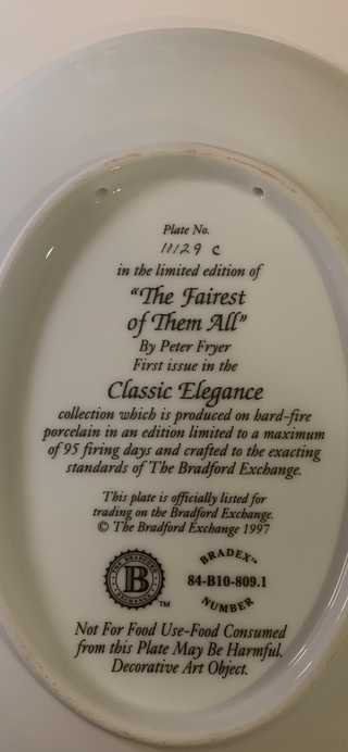 Collector plate  cat Fairest of All MTS|131017