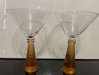 #1313 Amber Pedestal Martini 2-Set