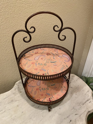 Rare vtg Tracy Porter iron and glass dessert display RCD