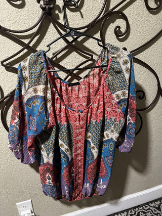 Women's 3/4 Sleeve Boho Blouse Size XL - RCD