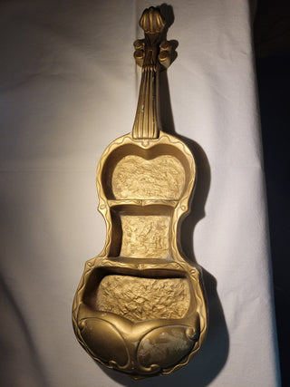 1950's Chalkware Violin Wall Shelf 23" Tall RCD