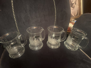 Vintage Toscany Coffee Beer Mug Glass Etched Schooner Windjammer Ship Crystal #47 VV MTS