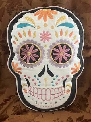 Multi Colored Sugar Skull Pillow - RSV|107779
