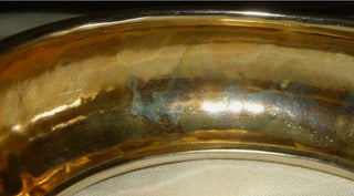 Bangle Bracelet Gold Tone & Pale Blue enamel with Paisley Design #62 VV MTS