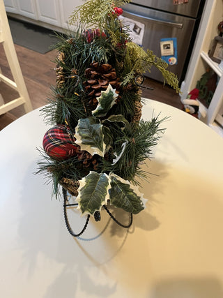 Decorative Christmas Floral Sleigh RCD|132856