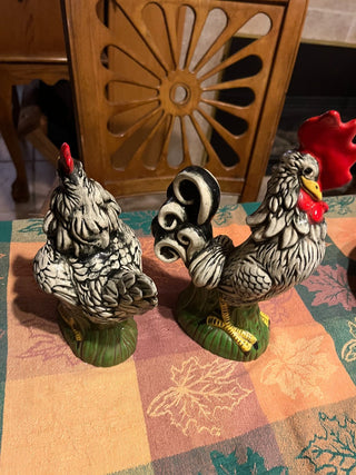 Set Of Ceramic Rooster and Hen by Marie Nagel (Set of 2)