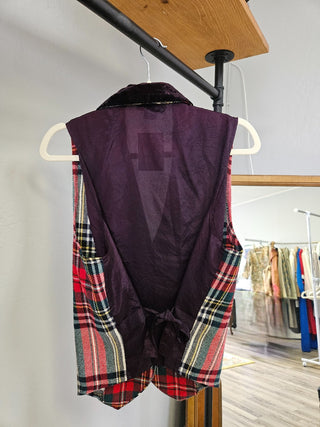 Vtg Jonathan Logan Plaid Vest - Size 14|116247
