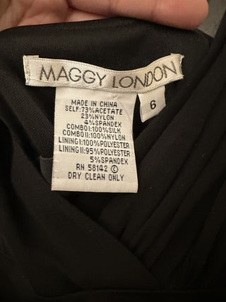 Maggy london black mesh dress 6 rsv|70209