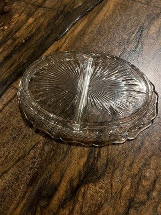 VTG 1935 Jeannette Depression Glass Divided Relish Dish. RSV|125529