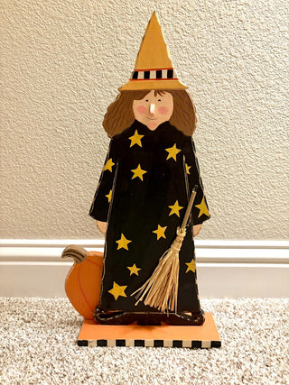 VTG.1999-PRIMITIVE 18" WOODEN WITCH BY: DEBBIE MUNN. RSV|118841