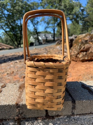 handcrafted basket wooden swinging handles