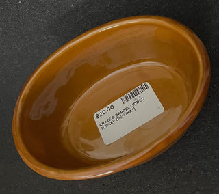 CRATE & BARREL LIDDED TURKEY DISH LOVELY BURNT ORANGE COLOR EXCELLENT CONDITION NO CRACKS OR CHIPS (KJS) RCD