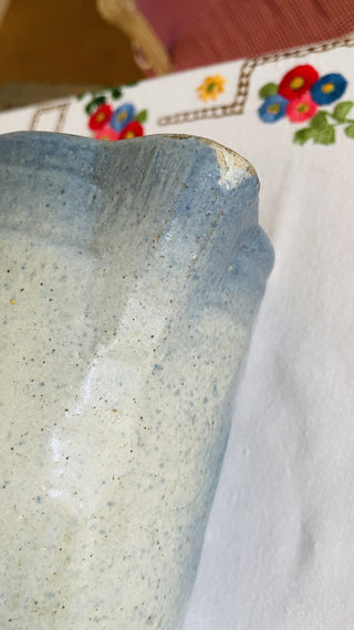 BP Antique Pottery Salt Glazed Stoneware Pitcher large W/ Butterfly RCD|81628