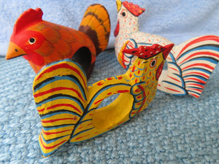 Set of 3 wood chicken napkin rings RCD