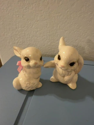 Vintage ceramic bunny set