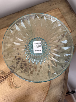 AJ - Teal Blue Glass Pedestal Plate MTS|81155