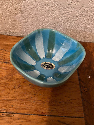 Drip Glaze Square Bowl 4" Arkansas Pottery  RCD