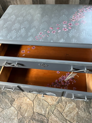 Gray/Silver  Cherry Blossom UpCycled Thomasville Buffet RSV|143768