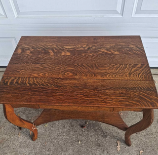Antique Tiger Oak Two Tiered Console Table MTS *
