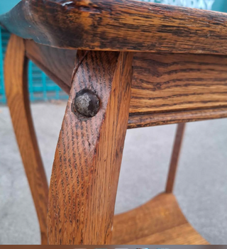 Antique Tiger Oak Two Tiered Console Table MTS *