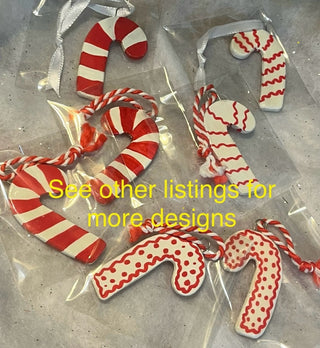 Handcrafted Clay Candy Cane Style #2 Ornament | Gift Tag|129755