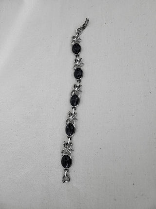 Vintage Sarah Coventry 7.5" Silver Tone & Blue Bracelet RCD