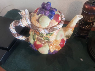 Vintage fruit decorated teapot|101017