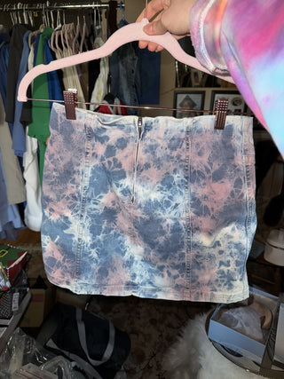 Pink and blue tie dye skirt|49778