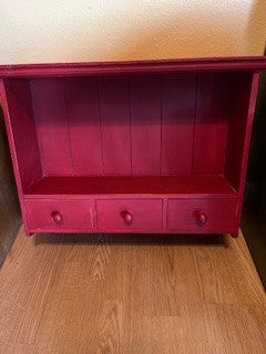 #2916 Red Farmhouse Wall Shelf
