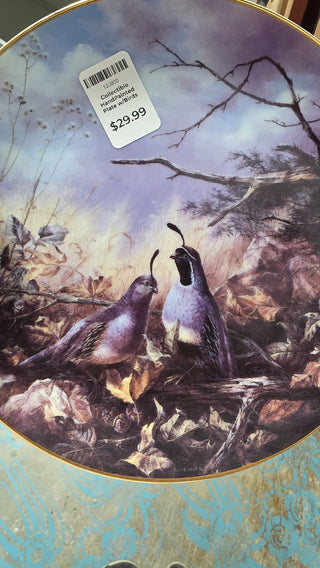 Collectible HandPainted Plate w/Birds|77829