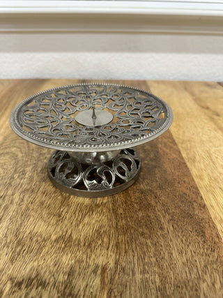 Vintage Silverplated Filigree Candle Holder MTS