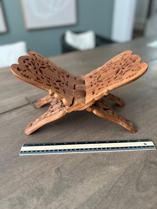 Carved wooden book stand|55499