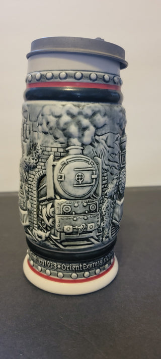 JMD- Vtg. 1982 Avon "Age of Iron Horse" Stein with Lid|101190