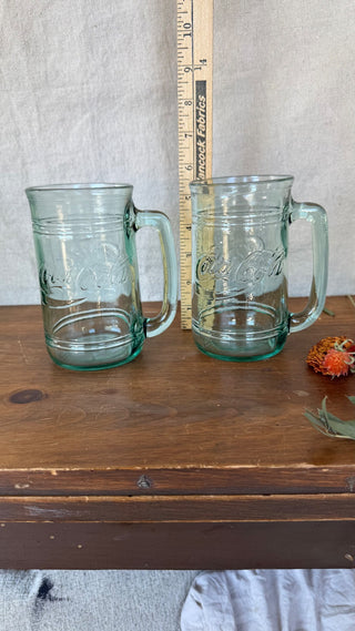 Vintage Coca Cola Stein Glass Pair (LZD - RSV)|143833