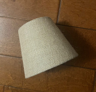 10 SMALL BURLAP LAMP SHADES EXCELLENT CONDITION 5" TALL/4"WIDE TOP/6" WIDE BOTTOM $10 EACH  (KJS) RCD