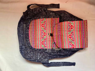 Cross-stitch Batik Hemp Backpack|112569