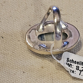 Sterling blue scheelite ring sz 7.5