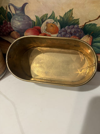 Small Oval Brass Planter w/ handles (wtwf)|107920