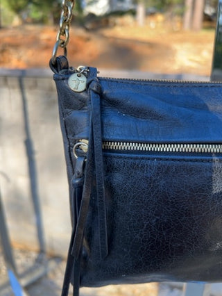 12F HOBO Black Leather Crossbody Purse MTS