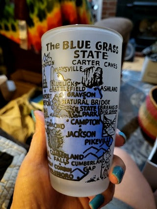 1950's Kentucky the Blue Grass State Frosted cup