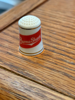 Vtg Thimble -Franklin Mint Porcelain "Burma Shave" RCD