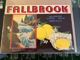 Fallbrook Authentic Citrus Farm Crate Label EC024 MTS|100257