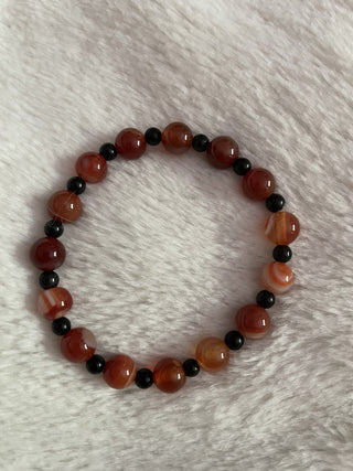 Natural stone bracelet brown/black RSV|64069