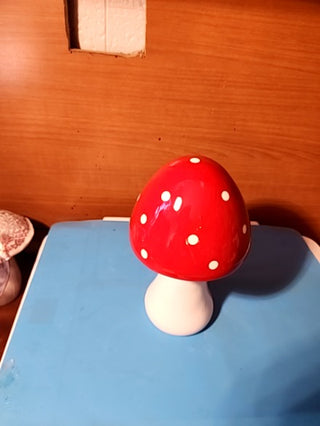 Ceramic mushroom eight inches tall