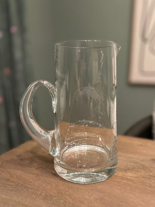 Glass etched pitcher|53302