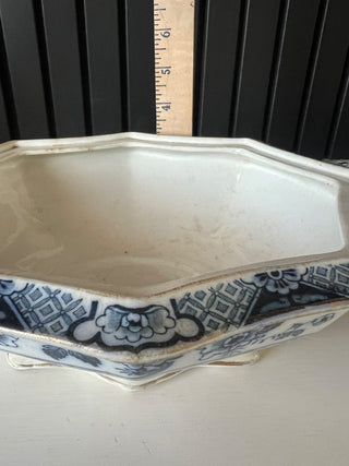 Antique flow blue tureen RSV