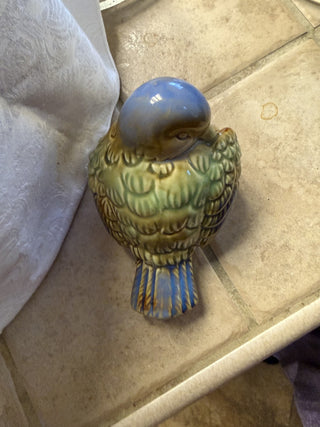 Ceramic bird, blue-green MTS